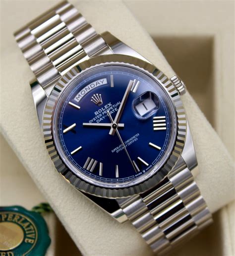 rolex day date 40 silber|rolex day date watch.